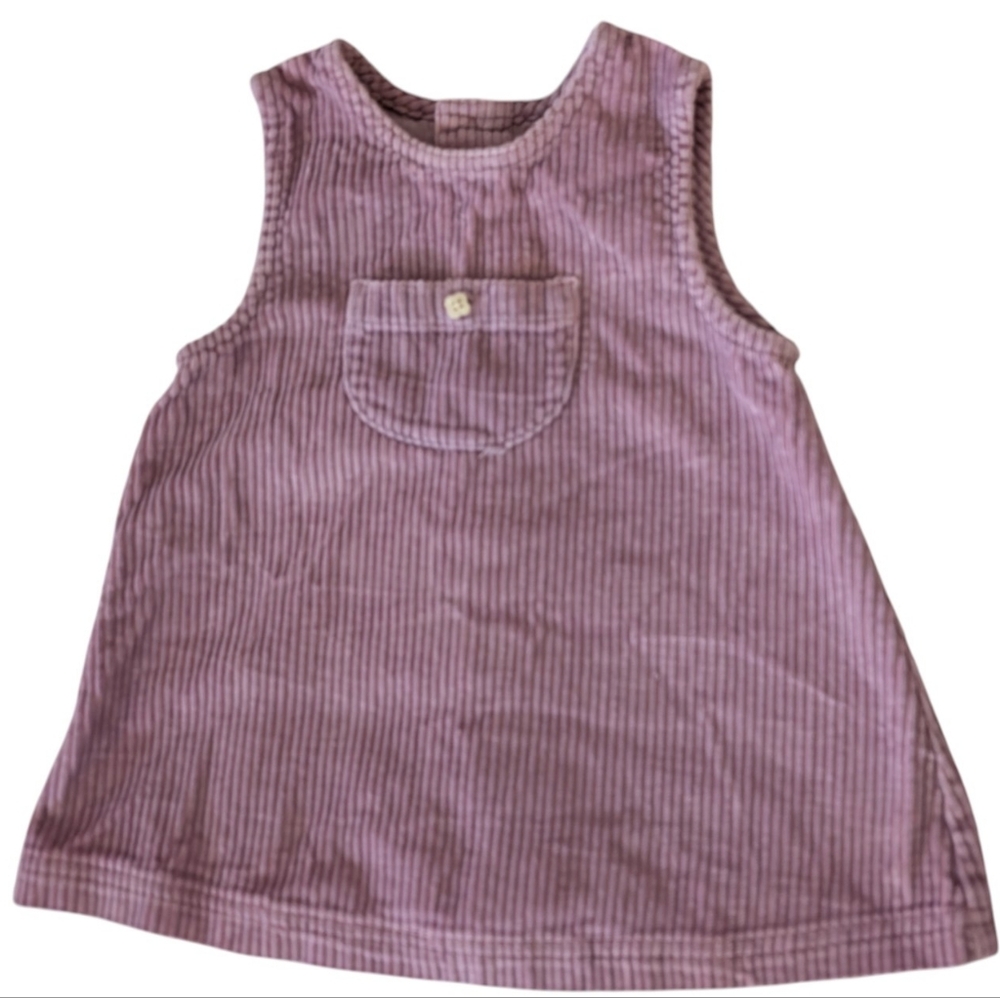 LL Bean Girls Y2K Vintage Lavender Ribbed Corduroy Cotton Overall Dress Size 2T‎